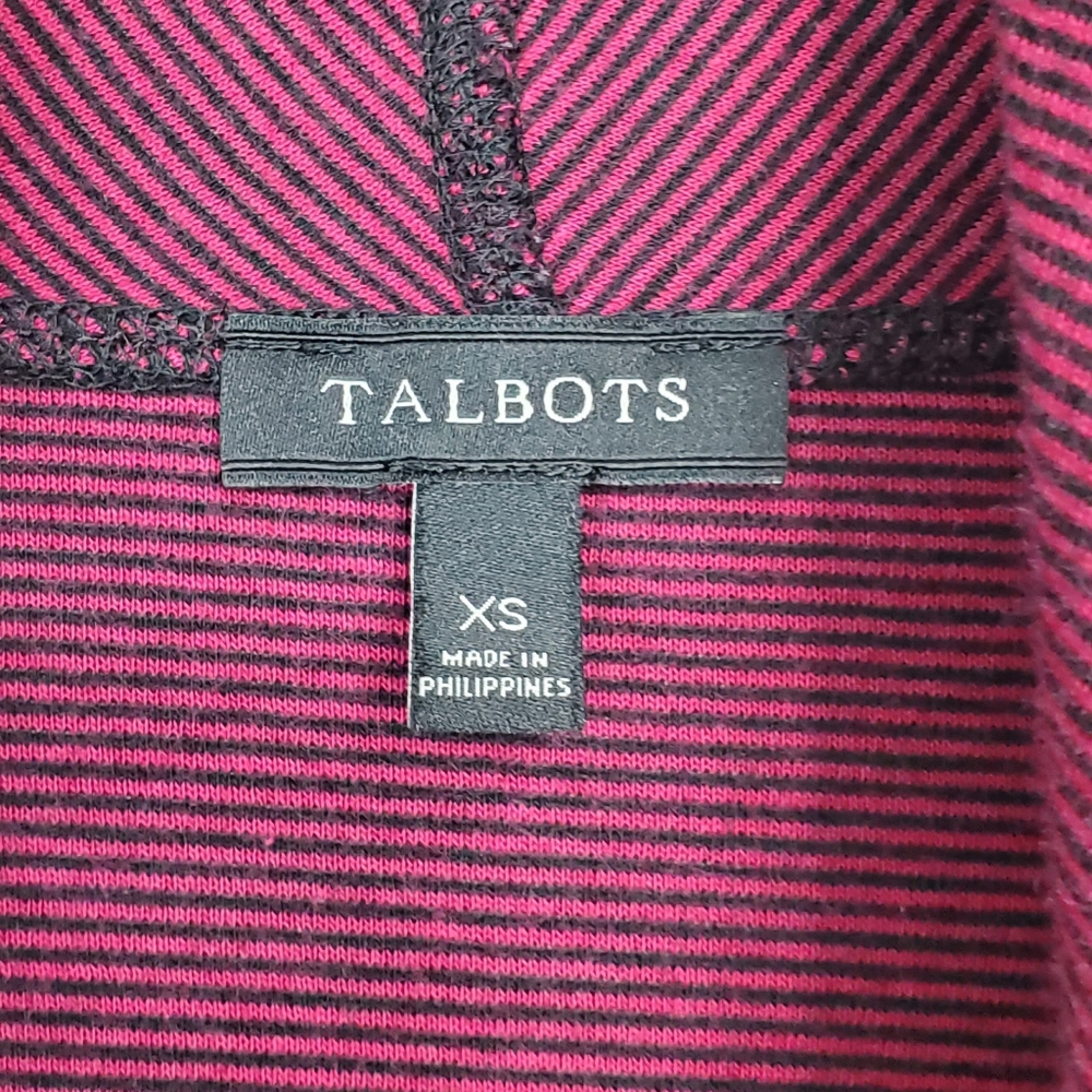 Talbots Size Xs Two Sides Solid Stripe Open Front… - image 3